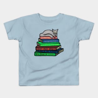 Cat Nap on Books Kids T-Shirt